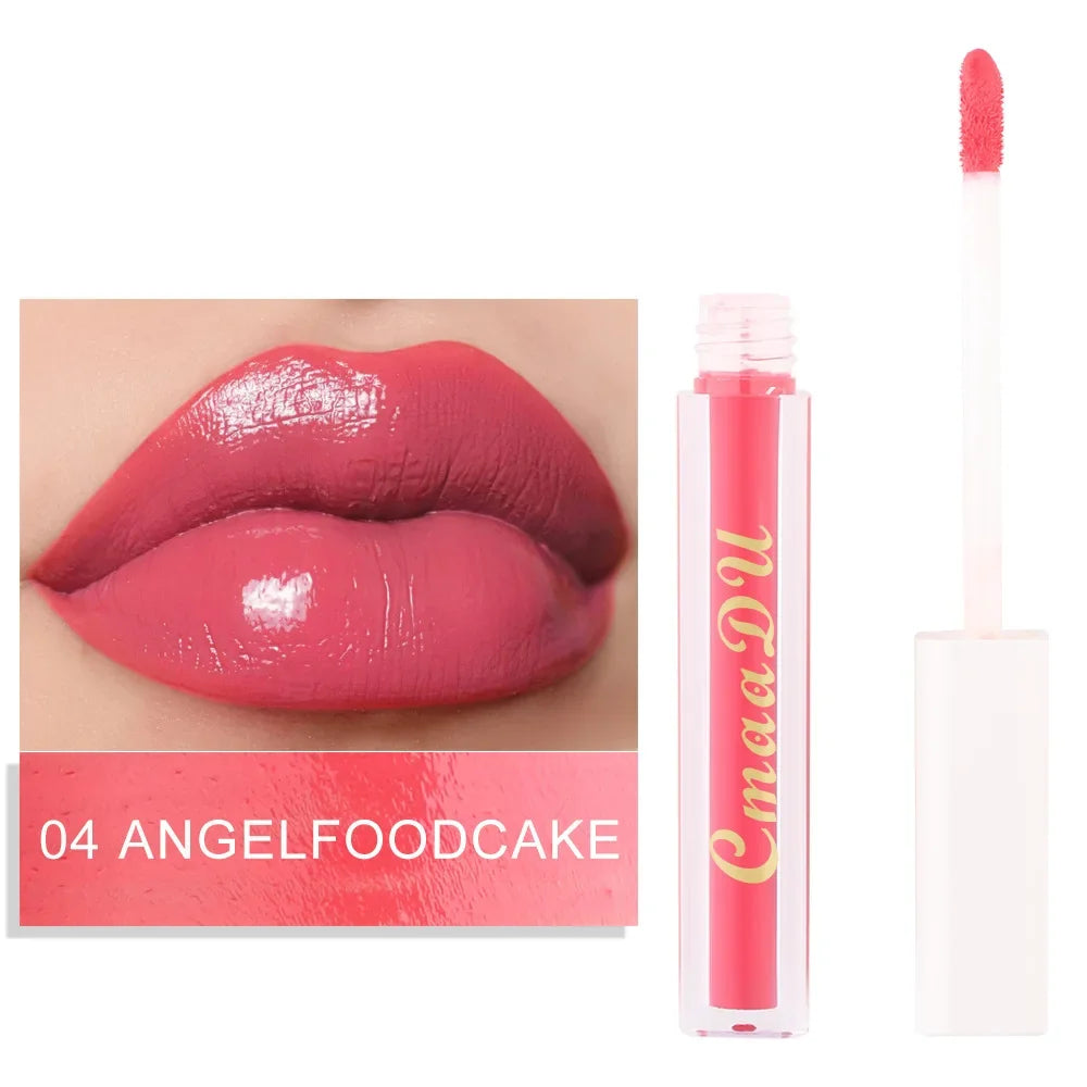 CmaaDu 8Color Lip Gloss Matte Creamy Cup Lipstick Satin Finish Makeup Liquid Lipgloss Lipstick Long Lasting Glossy Lip Cosmetic