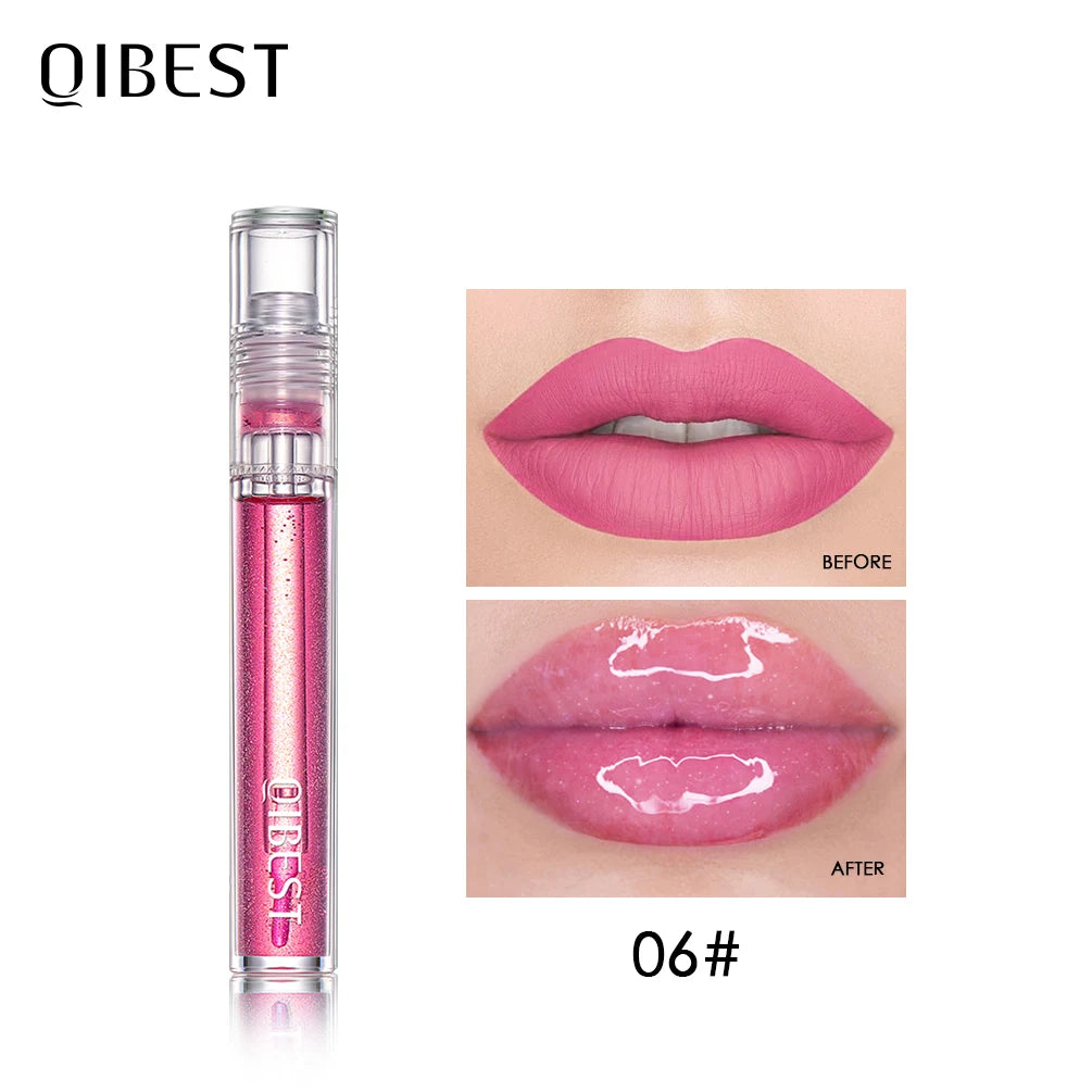 QIBEST Moisturizer Plumper Lip Gloss Lip Tint Natural Nutritious Long-lasting Plumping Lips Balm Cream Care Cosmetics Makeup