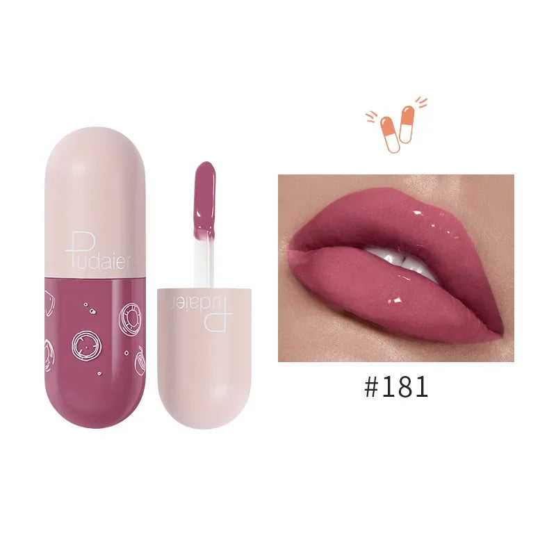 Mini Capsule Mirror Liquid Lipstick Lip Glaze Non-stick Cup Does Not Fall Color Lip Gloss Lip Stick Women Makeup