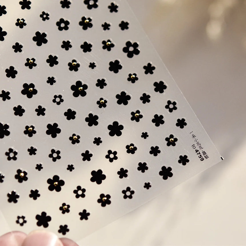1 piece 5D color crystal star nail stickers high quality love shiny silver hollow smear rainbow flower jelly design nail sticker