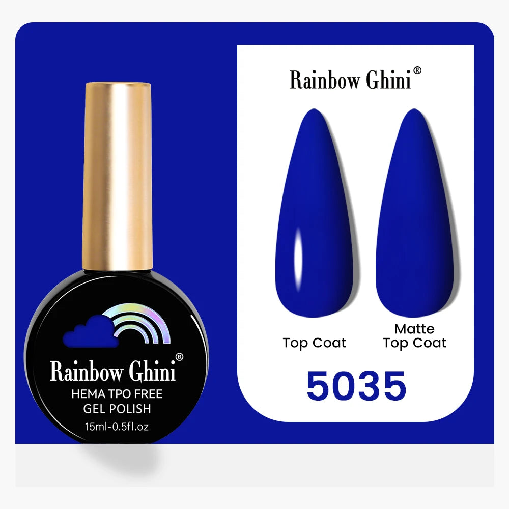 Rainbow Ghini 15ML 146 Colors Long-Lasting Colorful Gel Nail Polish Professional UV/LED Gel Polish Base Coat Matte Top Coat