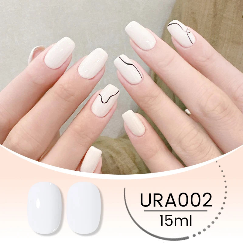 UR SUGAR 15ml Crystal Milky Jelly White Nude Gel Nail Polish Transparent Semi-permanent UV Gel Nail Art Soak Off Gel Varnish