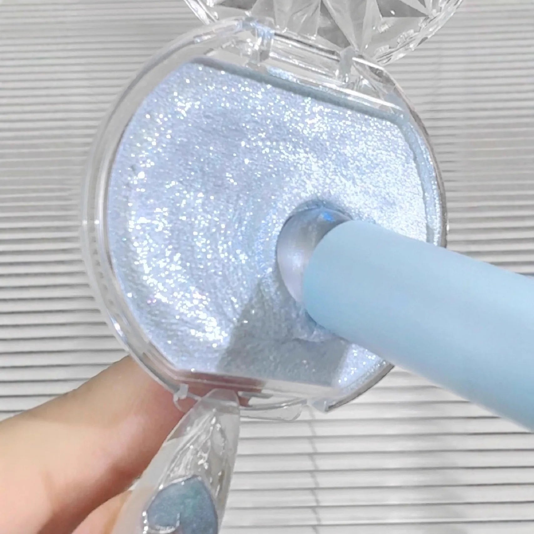 Galaxy Sapphire Highlighter Diamond Sparkle Cream for Eye & Face Glow Long Lasting & Blendable Highlight Cream Makeup Icy Blue