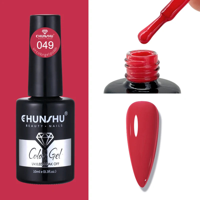 CHUNSHU 10ml Gel Nail Polish Soak Off Semi-Permanent Varnish Professional Salon UV LED Nails Art Gel No Smell All Seasons Colors