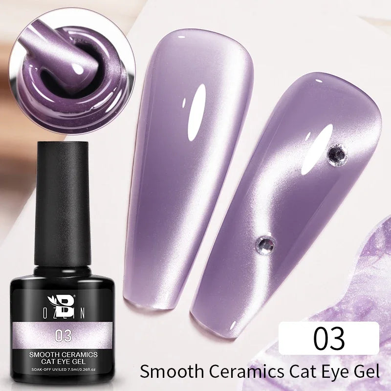 AWStorG 7.5ML Golden Gradient Cat Eye Magnetic Gel Sparkling Glitter Nail Polish Semi Permanent UV Nail Art No Need Base Color