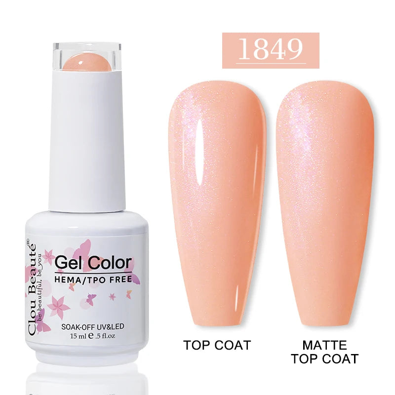 Clou Beaute Glitter Gel Nail Varnishes Winter Color Sparkling Sequins Soak Off UV LED Varnish Nail Art Decoration Base Top Coat