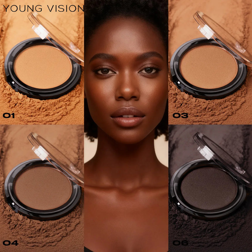 Professional Matte Contour Powder Palette - Long-Lasting Bronzer & Highlighter Makeup Kit for 3D Face Shaping,