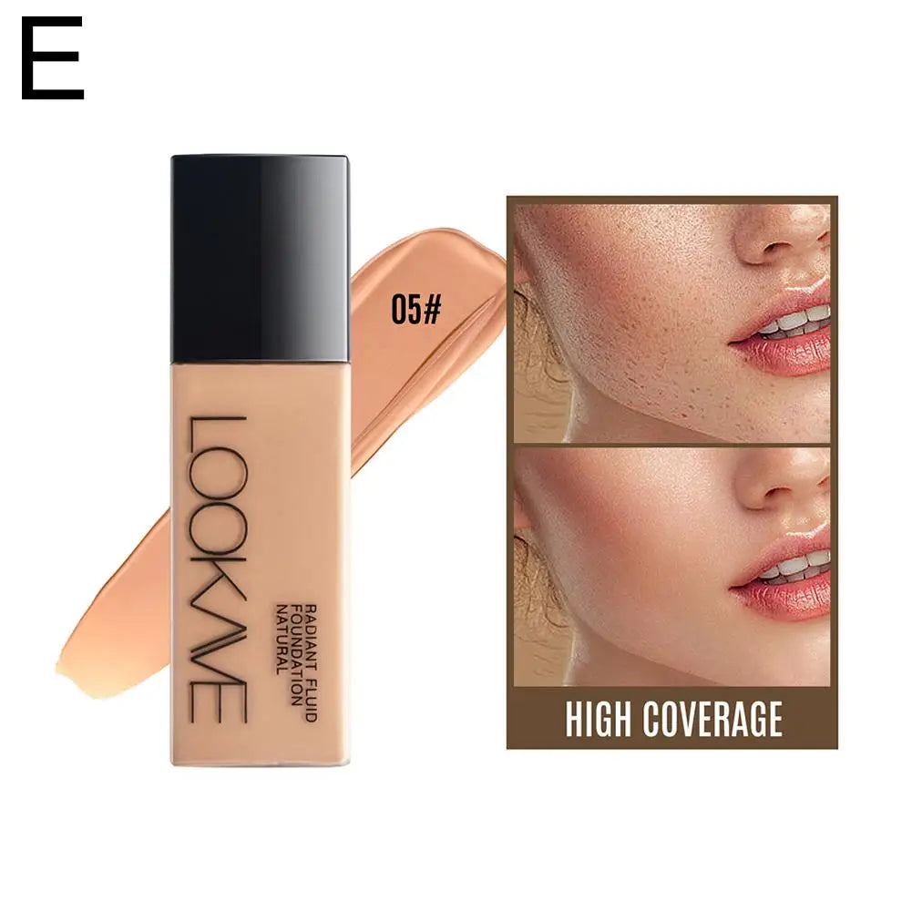 LOOKAVE Liquid Foundation | Long-Lasting, Full Coverage, Matte Finish, Moisturizing Liquid Base, Conceals Imperfections, Smooth Natural Makeup
