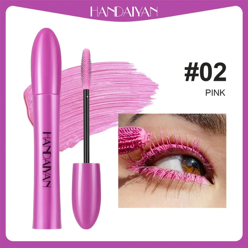 10 Color Waterproof Volumizing Mascara Smudge-Proof Curling Long-Lasting Sapphire Blue Pink Mascara for Bold Eye Look Cosmetics