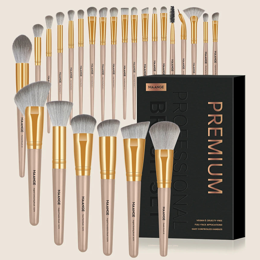 MAANGE Professional Gift Box 25 Pieces Makeup Brushes Kit Face Eye Beauty Brushes For Foundation Conceal Eyeshadow Contour Brush
