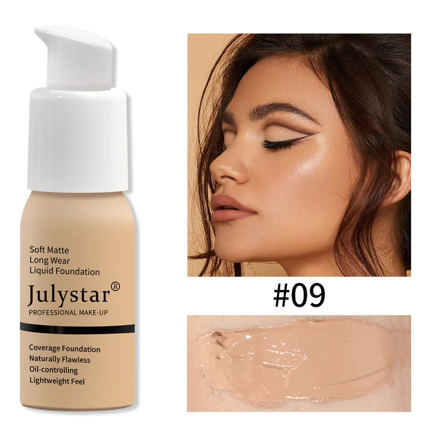 Julystar 10 Colours Matte Moisturising Finishing Foundation Waterproof Long Lasting No Makeup Removal Face Powder