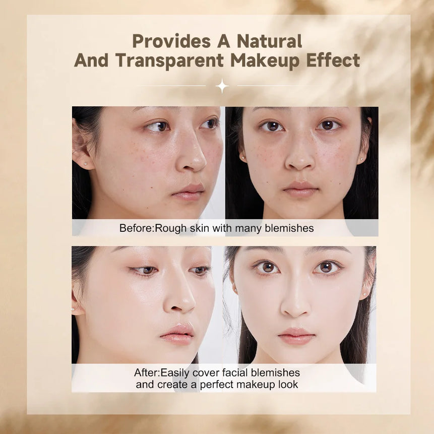 Life Girls Watery Double-Headed Foundation Stick with Brush, Natural Long-Lasting Flawless Makeup For Facial Concealer Cosmetics