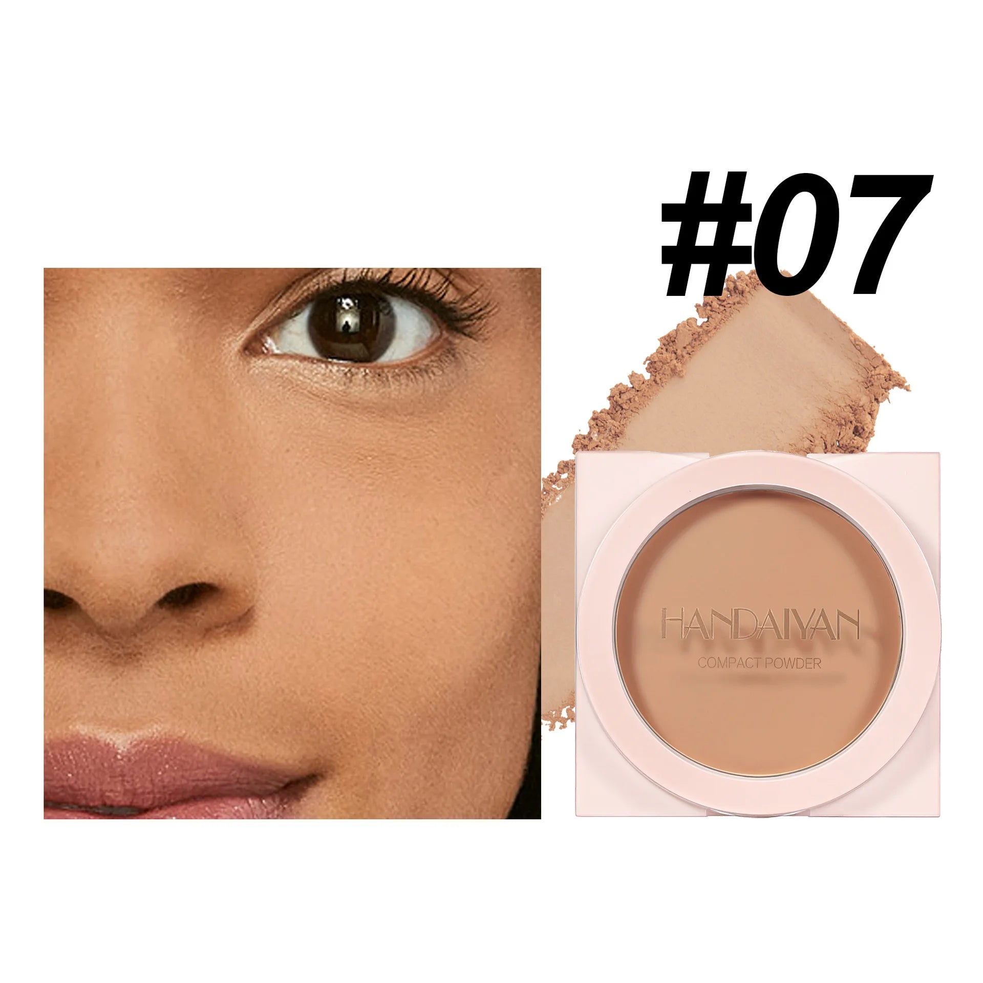 Wheat Powder Matte Finish Sweatproof Oil Control Dry Wet Dual-use Dark Skin Foundation Pressed Powder