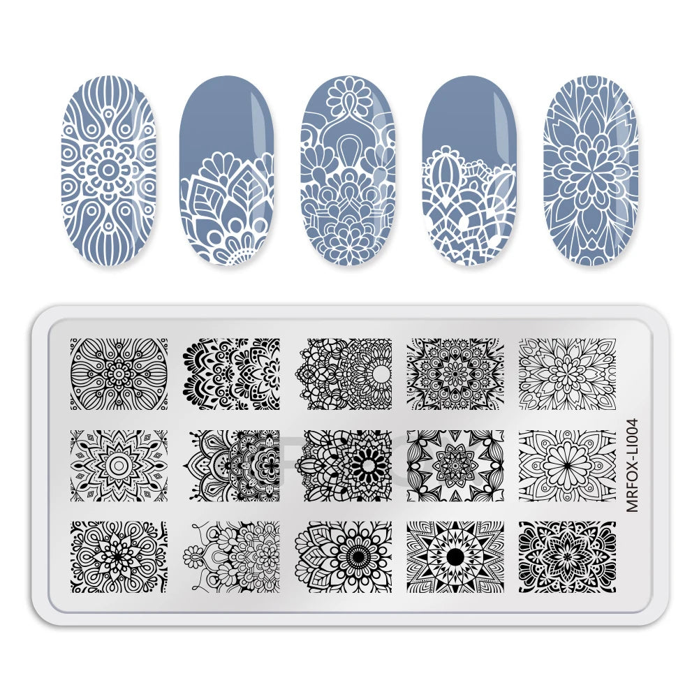 1PCS Blue Ocean Animal Nail Art Stamping Plates Fish Image Stencils for Nails Stamp Tools Manicure Template
