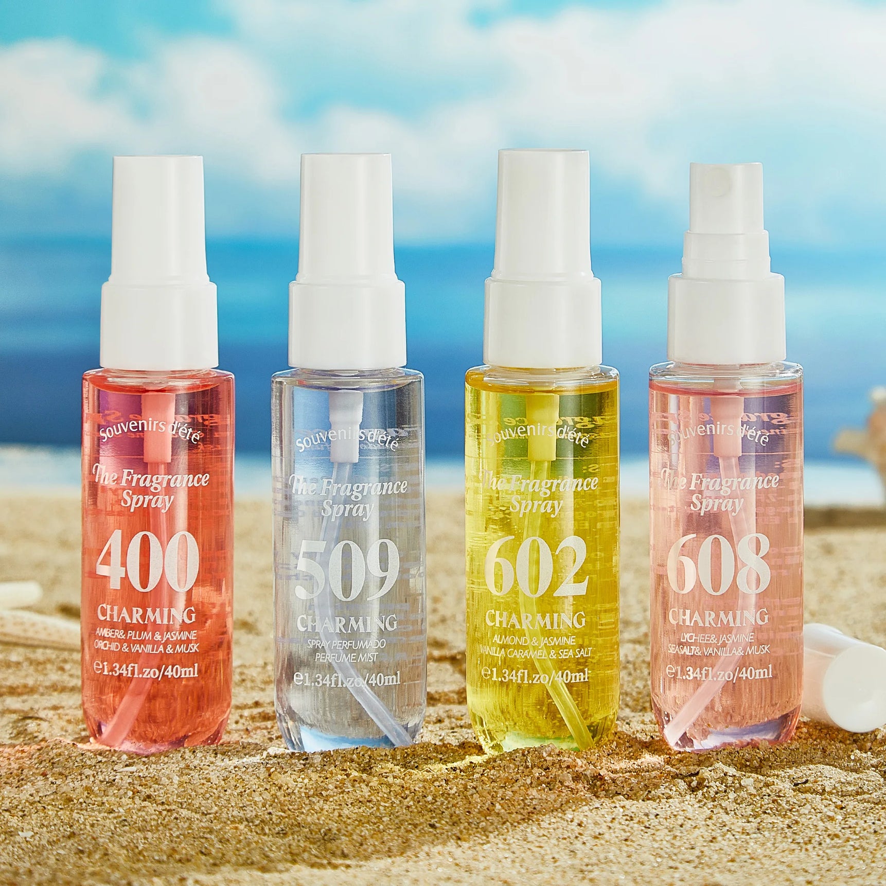 4pcs Digital perfume, fresh fragrance, lasting fragrance in hair, alcohol free body fragrance spray, ideal gift for girls