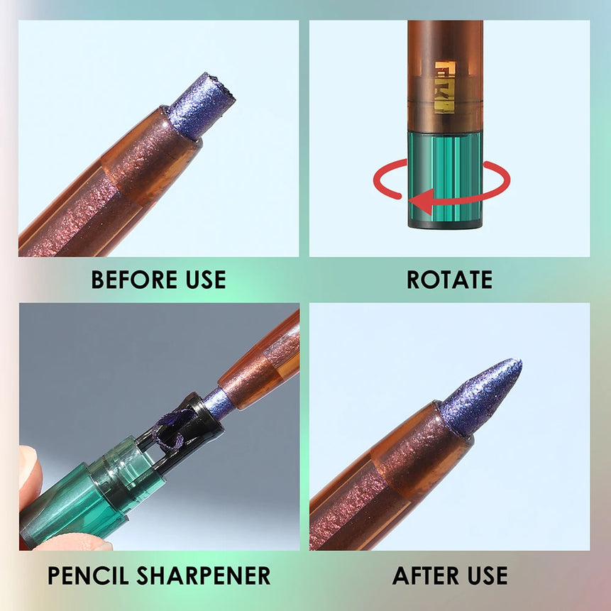 Eyeliner Gel Pencil 1pc, Metallic Color Gradient Eyeliner, Chameleon Glitter Waterproof Eyeliner Pen, 24h Long-Lasting Eyeliner