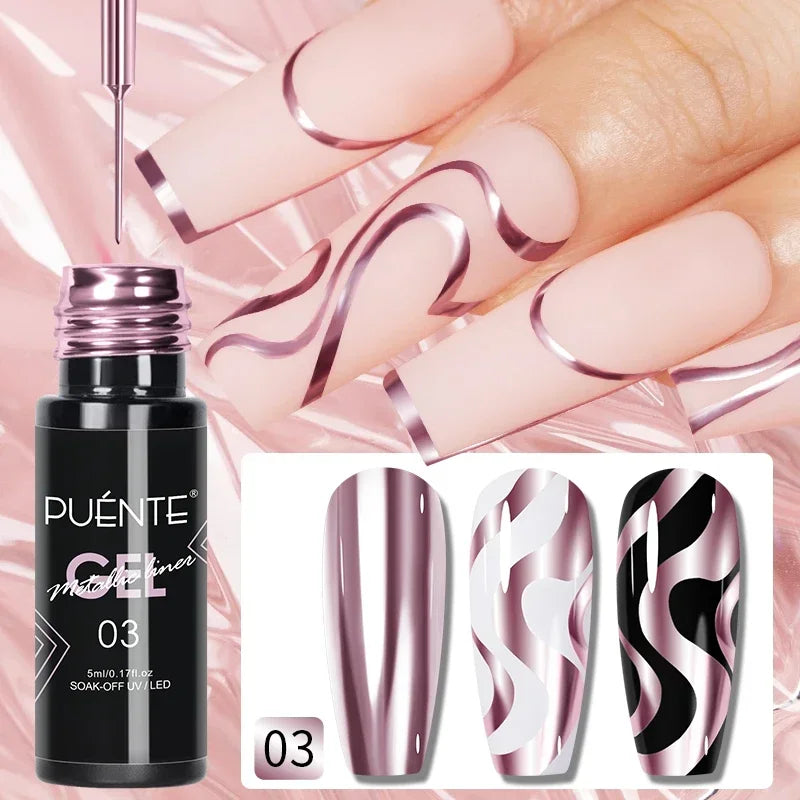 8ML Christmas Sparkling Reflective Diamond Glitter Liner Gel Nail Polish Soak Off UV Semi-Permanent Nail Art Varnish Manicure