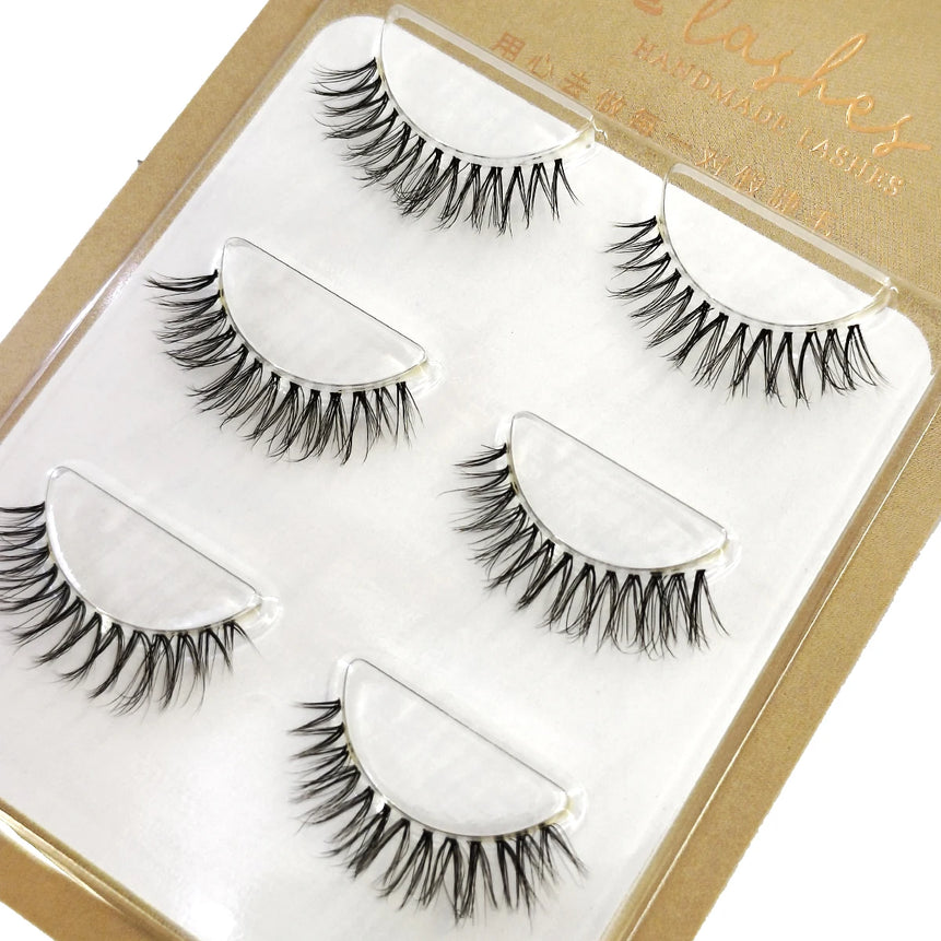 NEW 3Pairs 5d Mink Lashes 3D Mink Eyelashes Invisible Band Natural Black Mink False Eyelash Full Strip cilios posticos Reusable