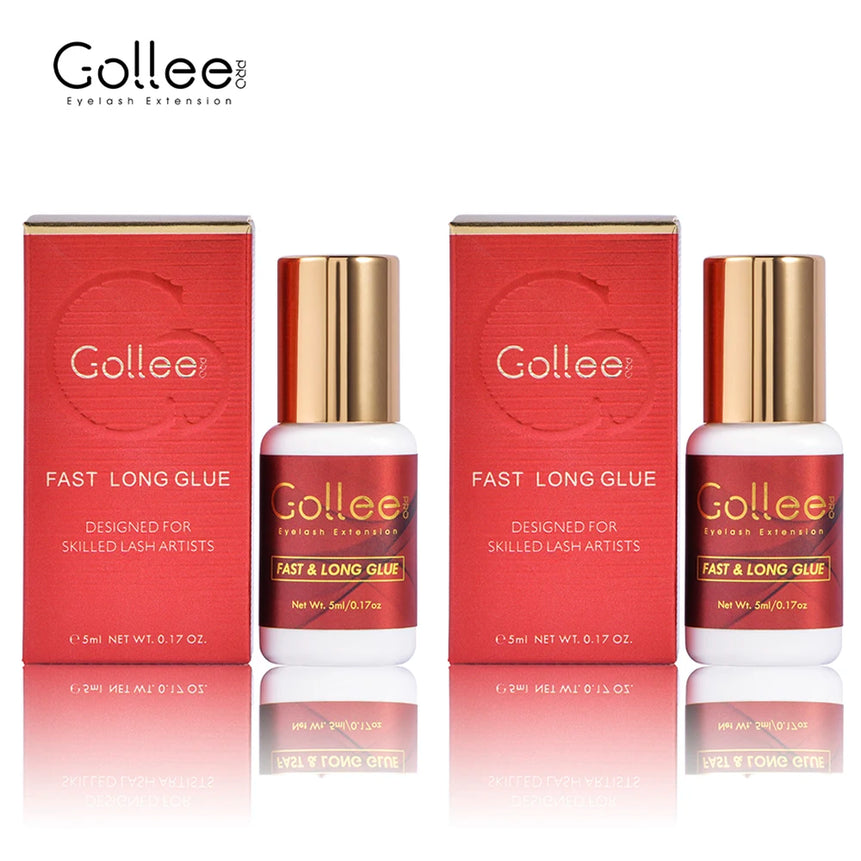 Gollee eyelashes Glue 1s Fast Dry Waterproof Lash Extension Glue Strong 6ml Super Booster Help Adhesive Accelerator tools Makeup