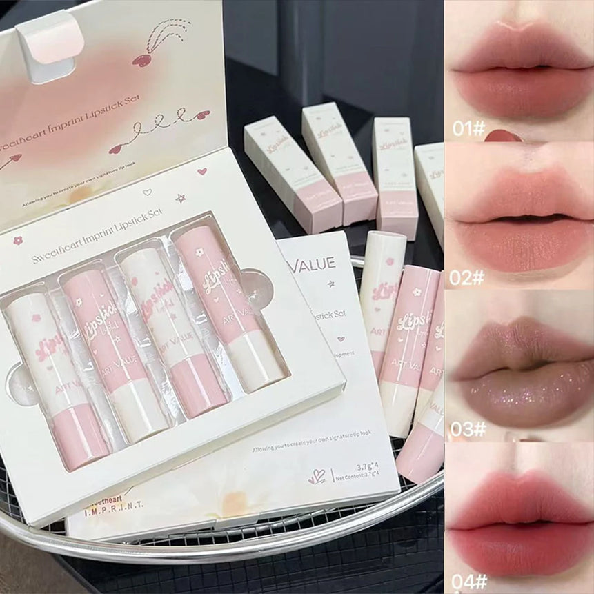 Art Value Matte Lipstick Gift Set, Soft Matte Finish with Subtle Sparkle, Lip Gloss Ideal for Autumn & Winter and Christmas Gift