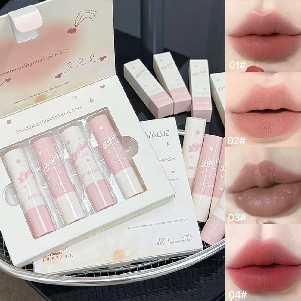 Art Value Matte Lipstick Gift Set, Soft Matte Finish with Subtle Sparkle, Lip Gloss Ideal for Autumn & Winter and Christmas Gift