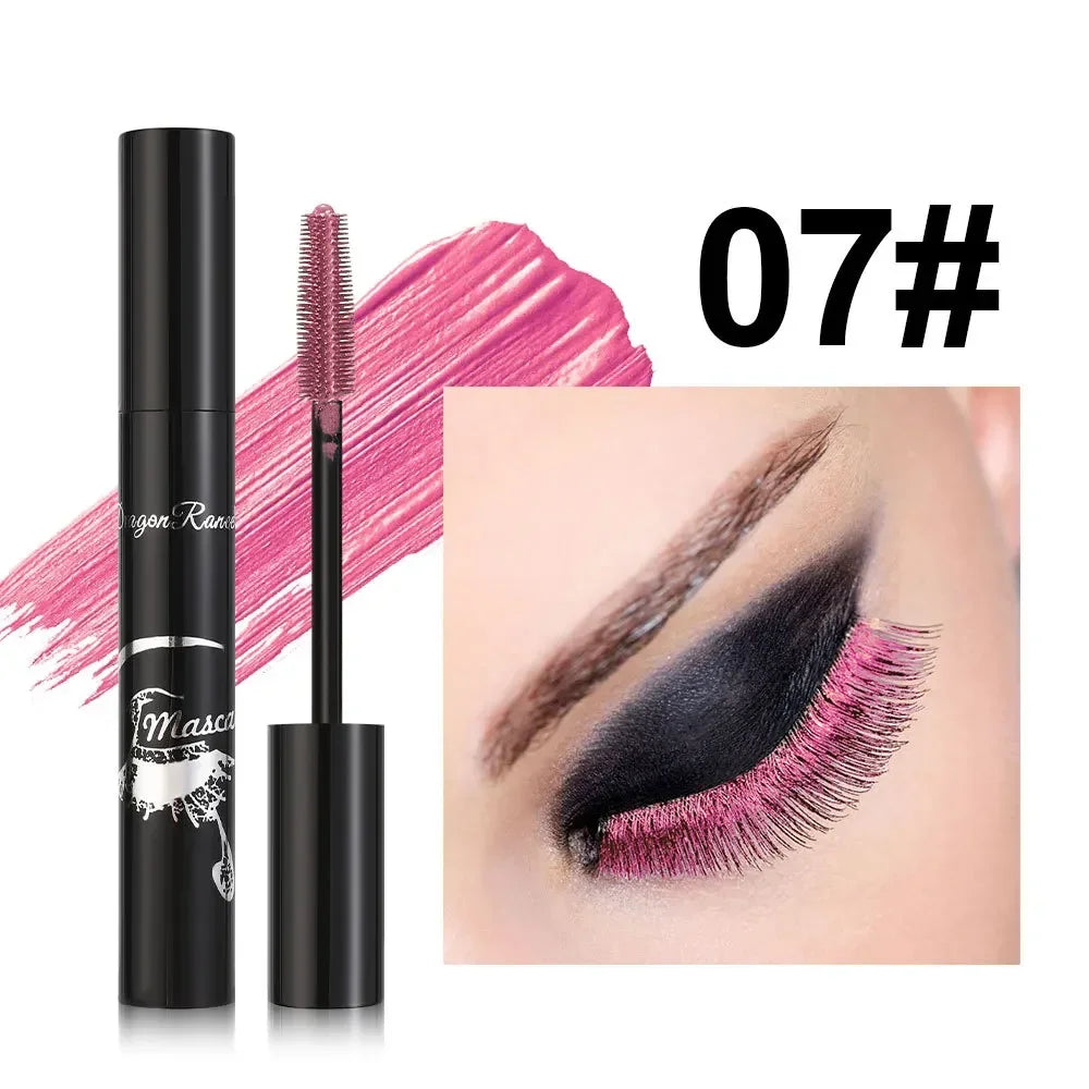 Colorful Mascara Blue Gold Pink Glitter Shimmer Mascara Waterproof Lasting Thick Curling Lengthen Eyelash Extension Mascara