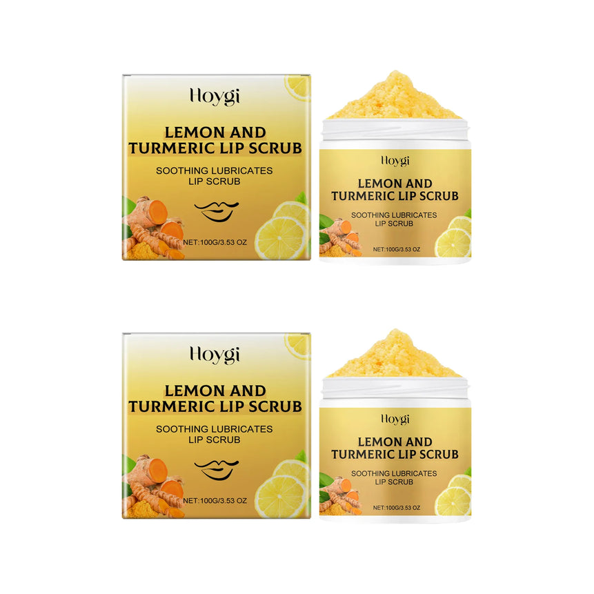 Turmeric Lemon Lip Scrub Dead Skin Removal Exfoliating Moisturizing Balm for Dry Chapped Lips Fade Lip Lines Nourishing Lip Care
