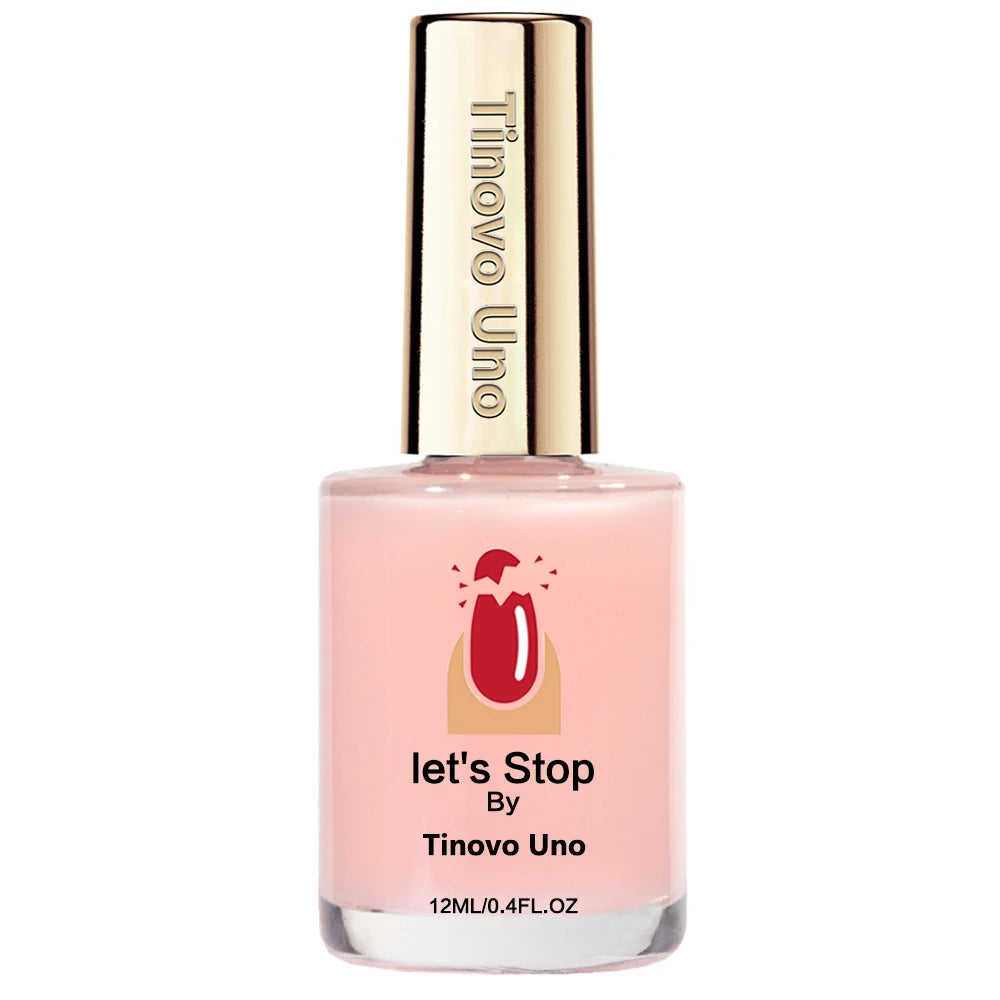 Tinovo Uno Natural Pink Nail Strengthener Lets Stop Brittle Soft Nails Hardener Keratin Nail Art Treatment Base Growth Oil Care