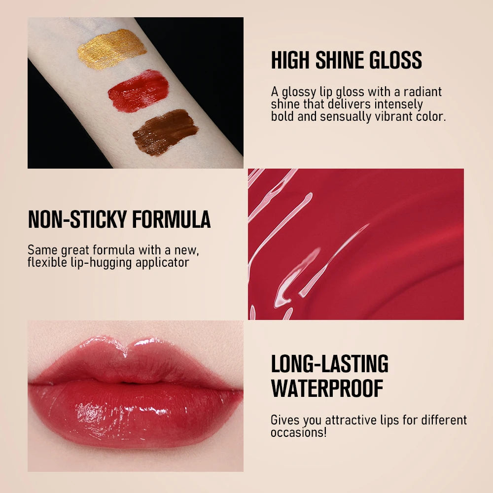 Lakerain Matte Velvet Lip Gloss Waterproof Liquid Lipstick Nude Lips Tint Mud Non-sticky Long Lasting High Shine Lip Glosses