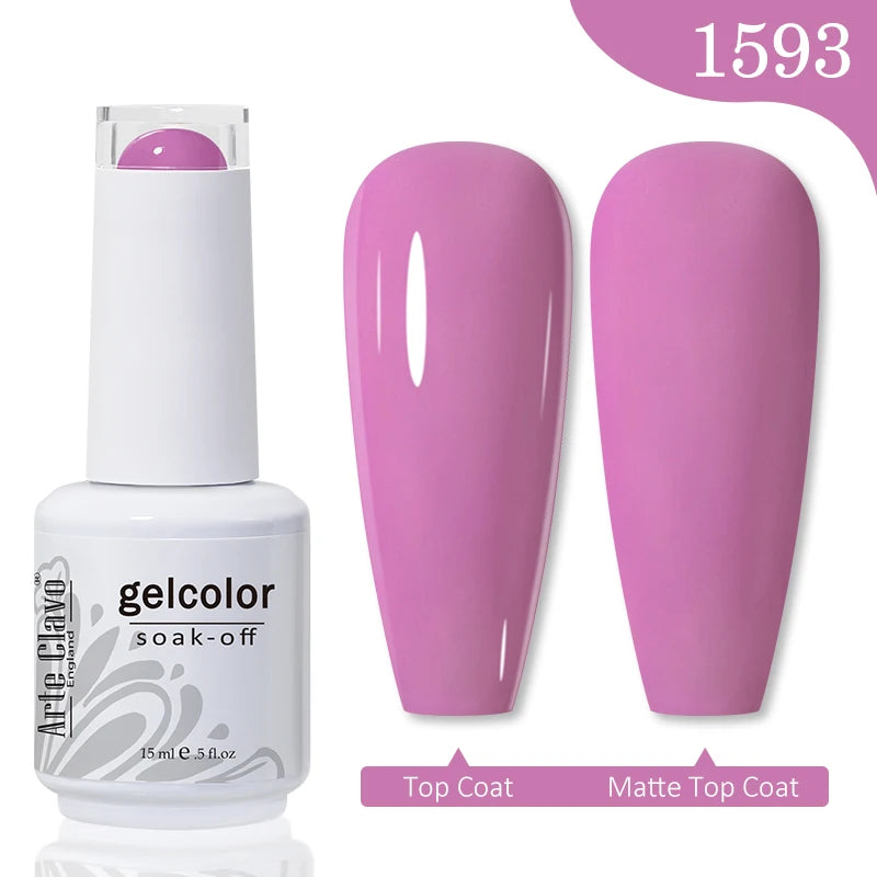 Arte Clavo 15ml Rose Red Pink Color Gel Nail Polish Autumn Winter Hot Sale Long Lasting Soak Off For Manicure Nail Art Gel