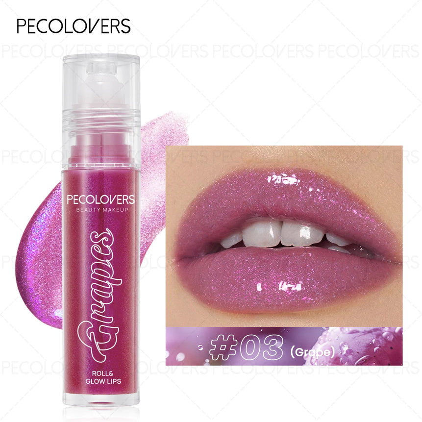 1PC Roll-on Lip Oil Plumper Lip Gloss, Lightweight & Sparkling, Long Lasting Lips Makeup Cosmetics