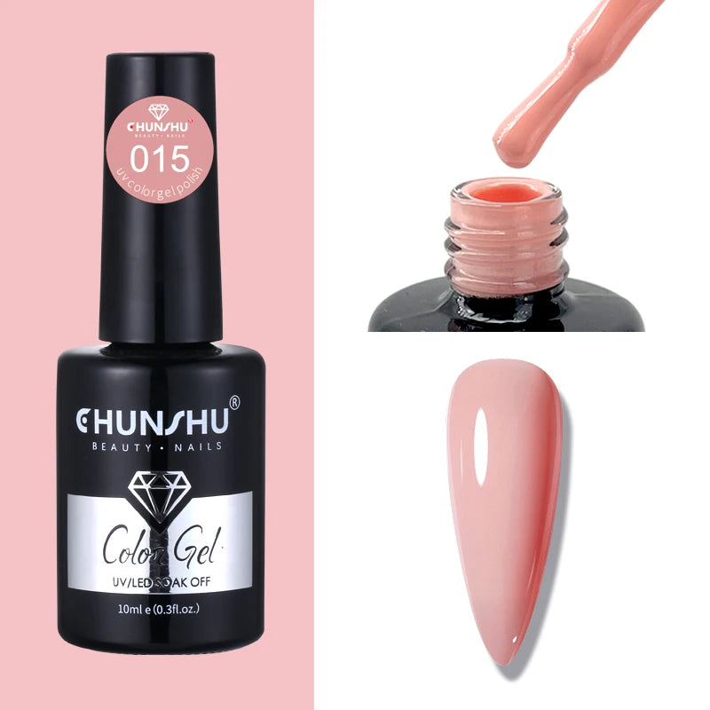 CHUNSHU 10ml Gel Nail Polish Soak Off Semi-Permanent Varnish Professional Salon UV LED Nails Art Gel No Smell All Seasons Colors
