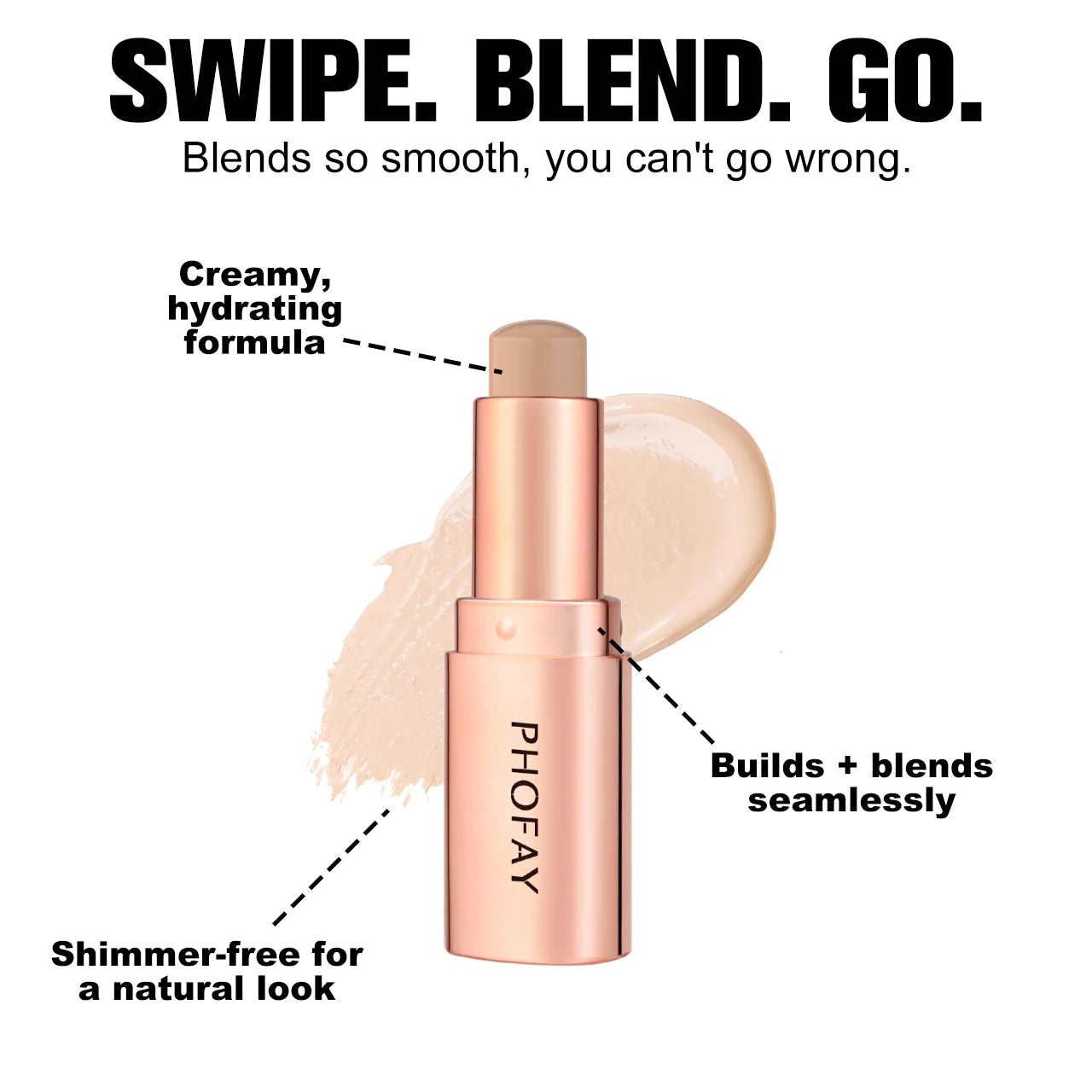 PHOFAY 1Pc Multi-purpose Contour Stick Natural Matte Highlighters Nose Shadow Cream Lasting Contouring Bronzer Face Makeup Cosme