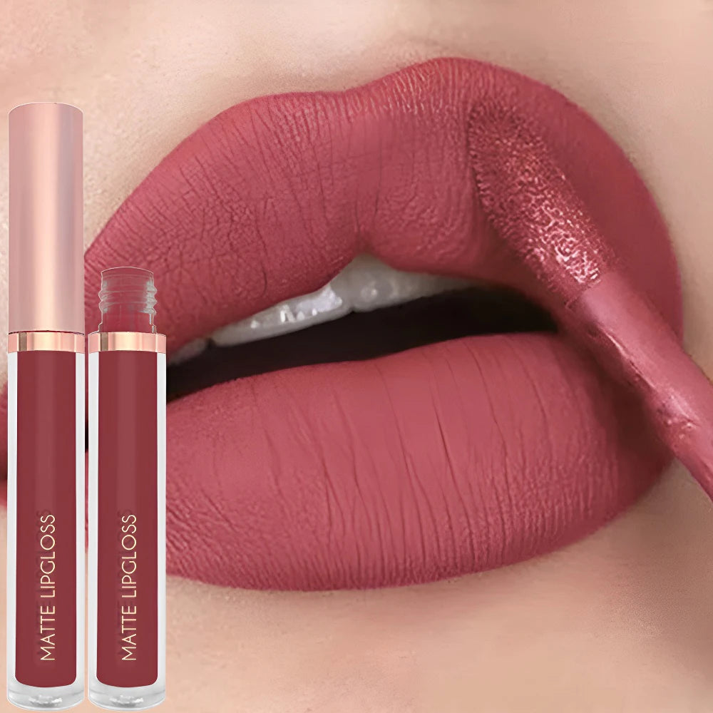 12Colors Creamy Matte Lip Gloss Long-lasting Velvet Non-drying Moisturizing Nude Berry Rose Lipstick Plump Lip Makeup Cosmetics