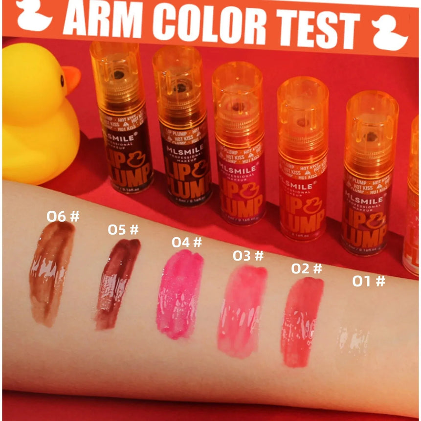 Lip Plumper Gloss Oil Moisturizing Mirror Finish Long Lasting Shine Fruit Scented Duck Mouth Liquid Lipstick Set