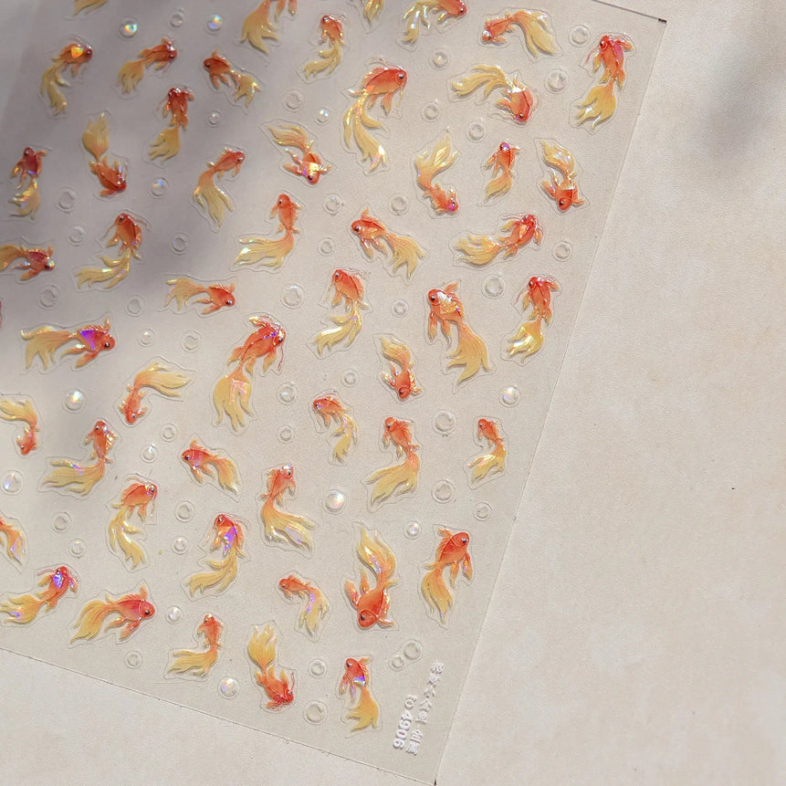Ocean Shell Starfish Shell Conch Whale Dolphin Seahorse Coconut Tree Water Bubbles Self Adhesive Nail Art Sticker Manicure Decal