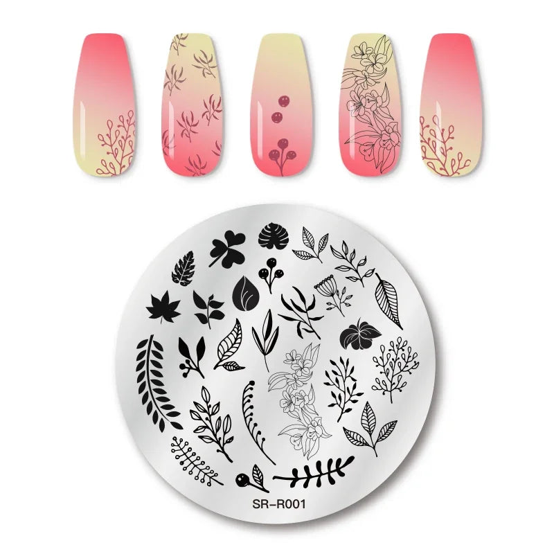 1PC Flower Leaves Line Geometric Stamping Plates Abstract Lady Face Nail Stamp Templates Printing Stencil Nail Art Decoration