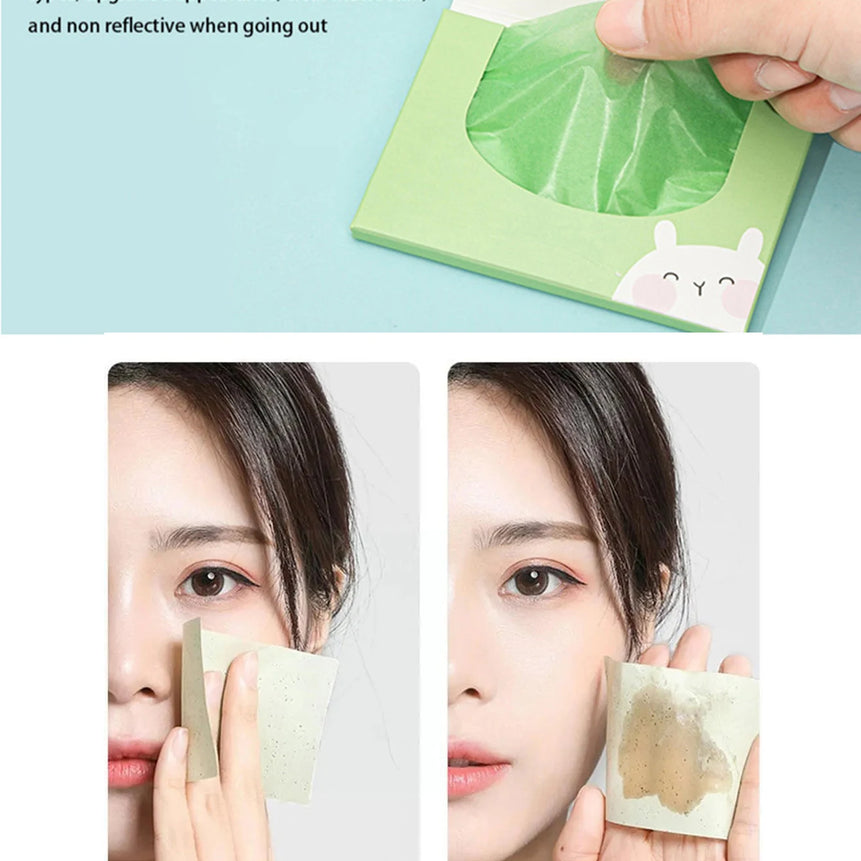 100Pcs/box Face Cleanser Oil Control Oil Absorbing Paper For Facial Oil Absorbing Soft Paper Fragrance Portable Box Makeup Tools