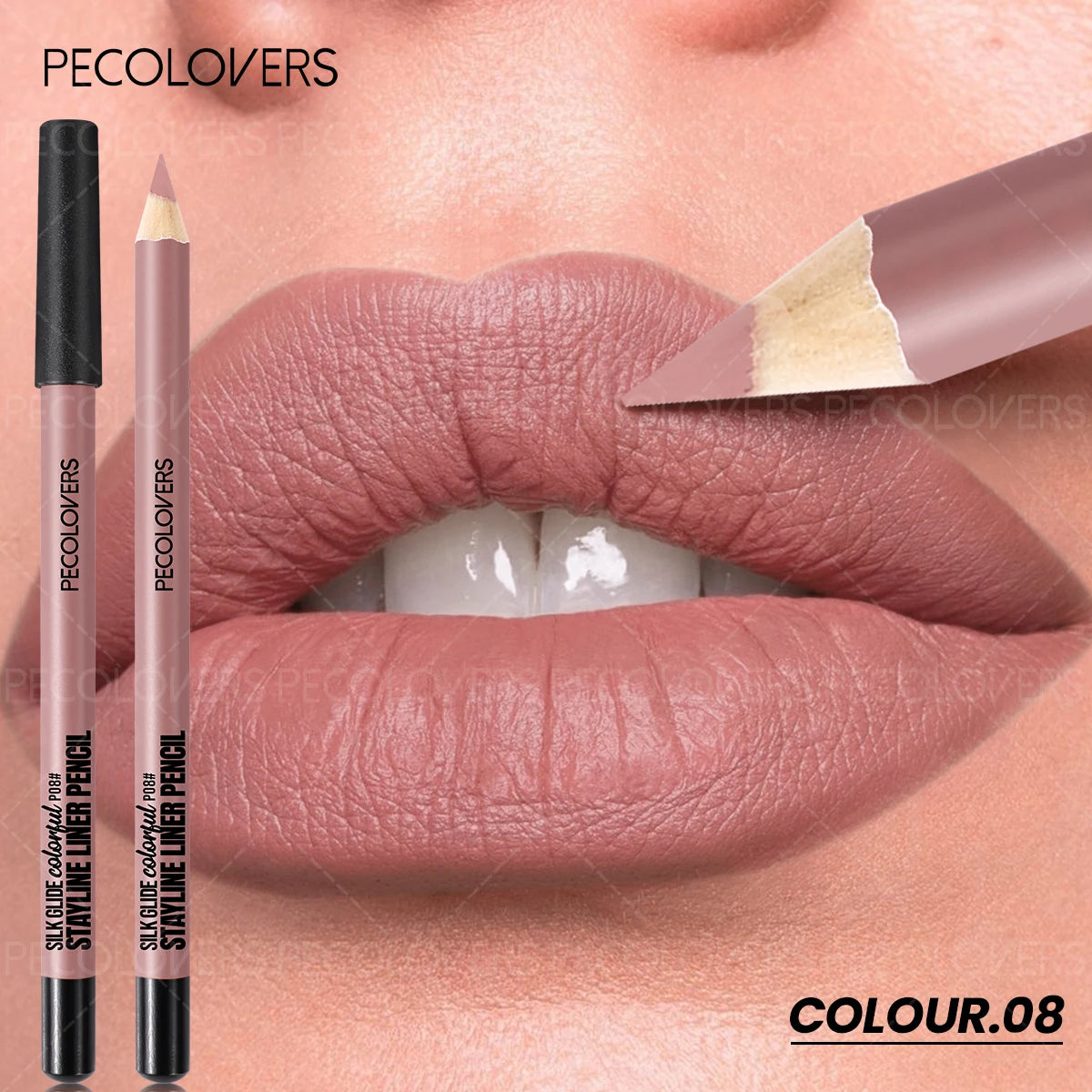1PC Matte Lip Liner - Pencil Formula, Nude Pink/Brown/Red, Smooth Effect, Three-dimensional Lip, Beginner-friendly