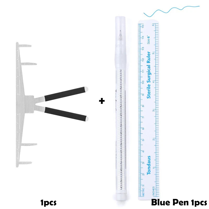 Metal Eyebrow Tattoo Stencil Ruler Microblading Balance Positioning Tattoo Measure Template Eye Brow Permanent Makeup Tools