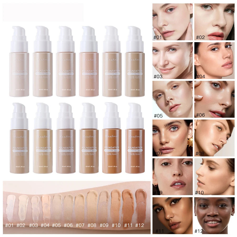 Liquid Foundation | Full Coverage, Conceals Imperfections Effectively, Waterproof & Sweat-Resistant, Professional Makeup for Smooth, Flawless Skin