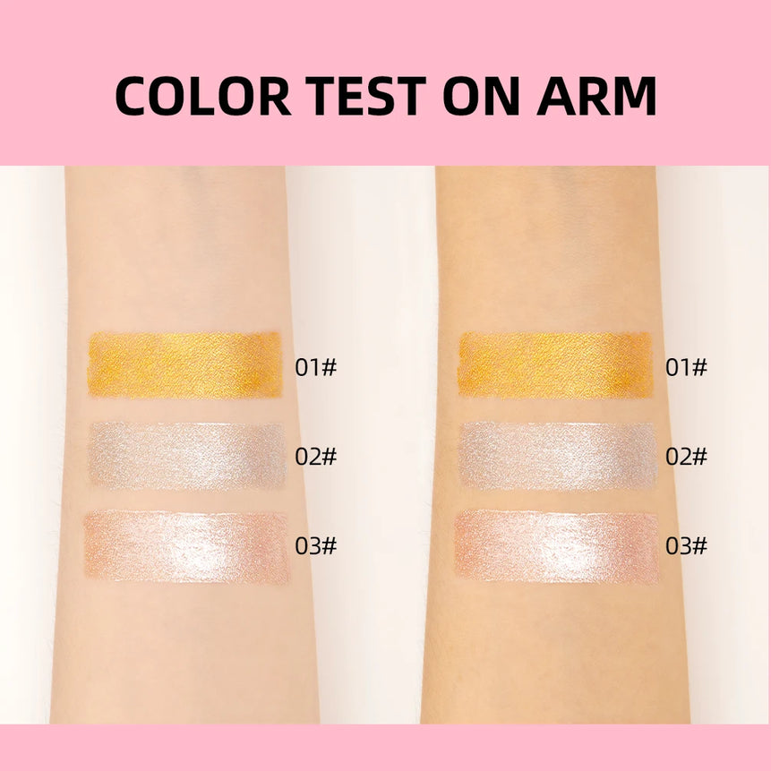 Sparkling Shimmer Highlighter Cream Gel Natural Pearlescent Glitter Face Contour Body Brighten Modify Outline Highlight Makeup