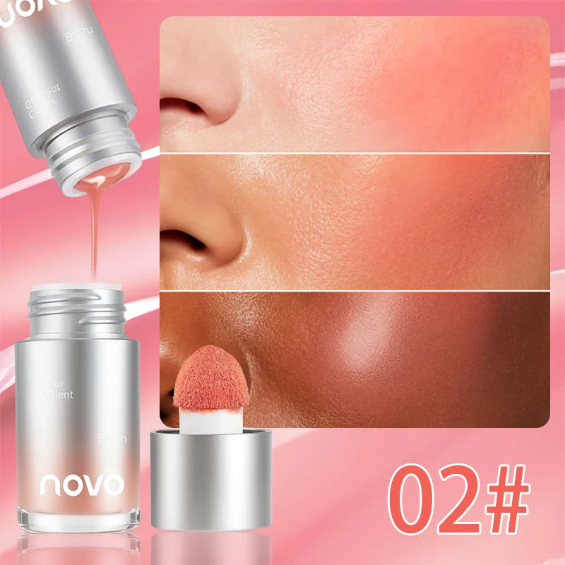 4-Color Liquid Velvet Blush, Water-Resistant & Stain-Resistant, Long-Lasting Blush For High-Pigment Color,  Festive Makeup