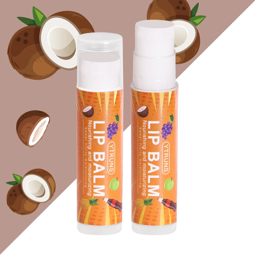 Fruit Flavour Tinted Lip Balm,  Moisturising Lip Treatment with Plant-Based Squalane, Ideal Gift for Mother's Day