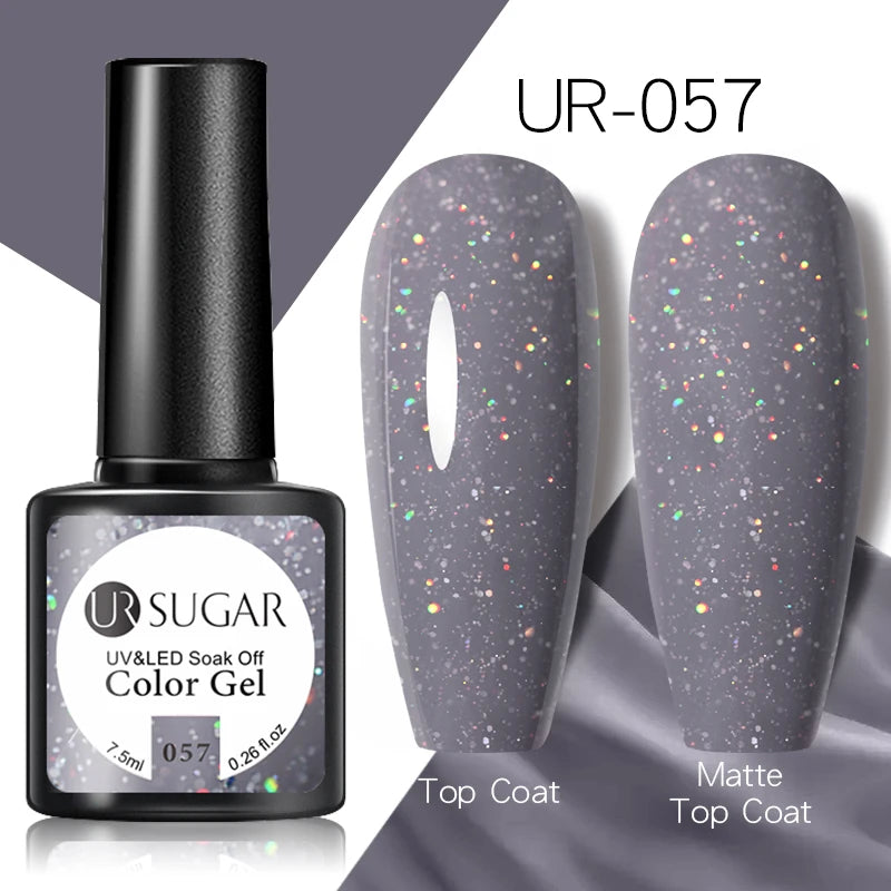 UR SUGAR 7.5ml Rose Glitter Solid Color Gel Nail Polish Jelly Nude Pink Semi Permanent DIY Nail Art UV LED Soak Off Gel