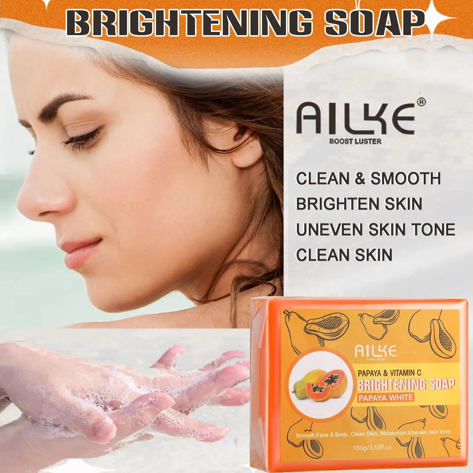 AILKE Whitening Skin Care Set, Lightening, With Double Glutathione, Reduce Black, Dark and White Spots, For All Skin Types