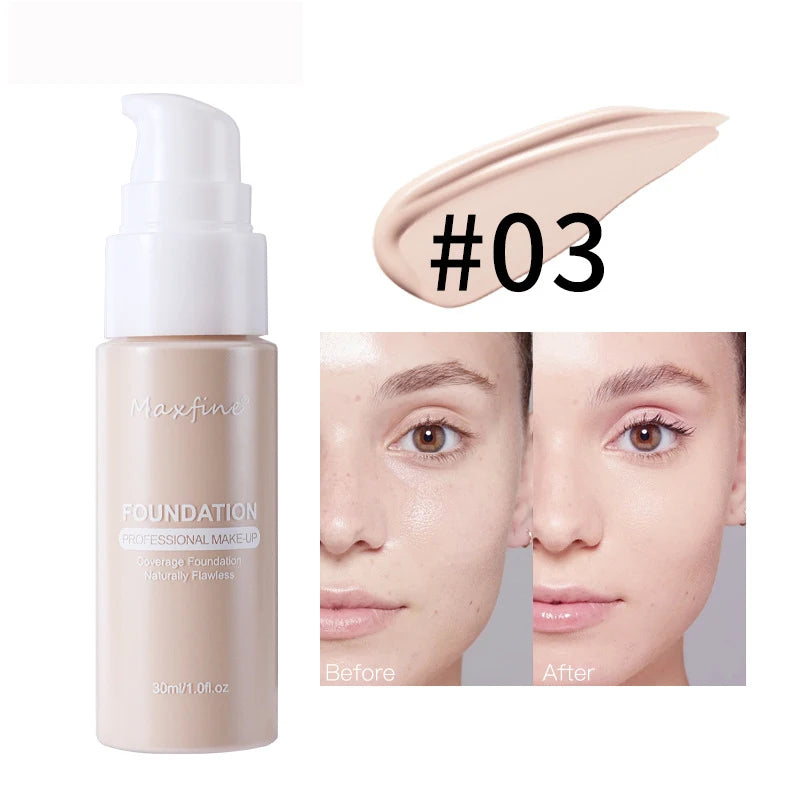 Liquid Foundation | Full Coverage, Conceals Imperfections Effectively, Waterproof & Sweat-Resistant, Professional Makeup for Smooth, Flawless Skin