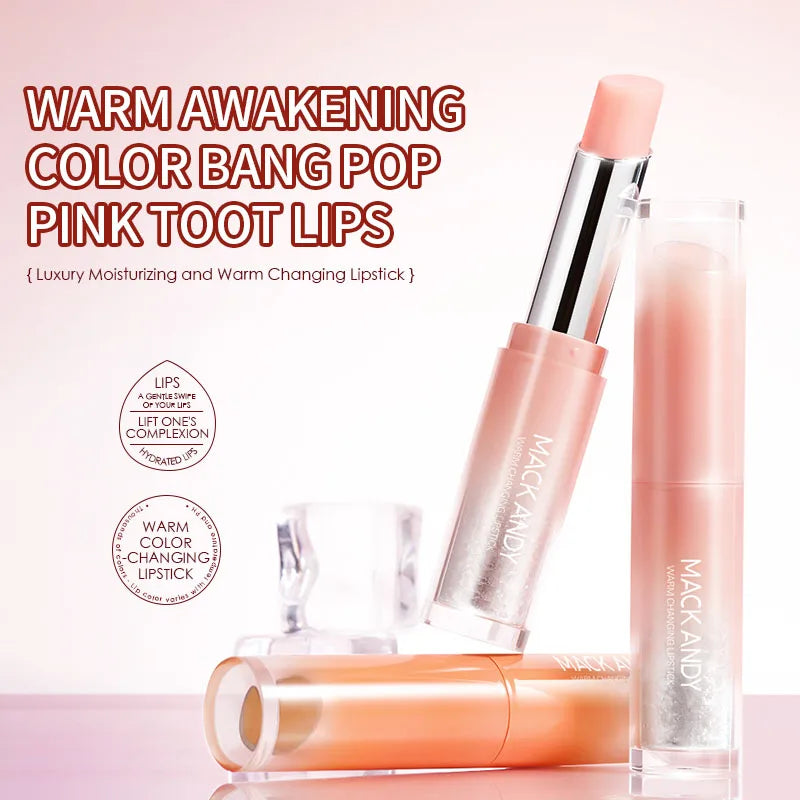 MACKANDY Color Changing Lipstick Tint of Color Lip Balm Hydrating & Moisturizing Lip Color with Vitamin E Natural Gloss Finish