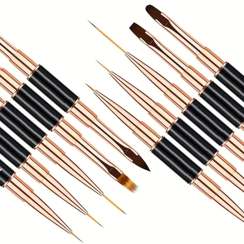 Nail Art Brush Set 5pcs Double-Ended Nail Art Brushes For Long Lines, Thin Liner Brush For Nails Detail Professional nail tools