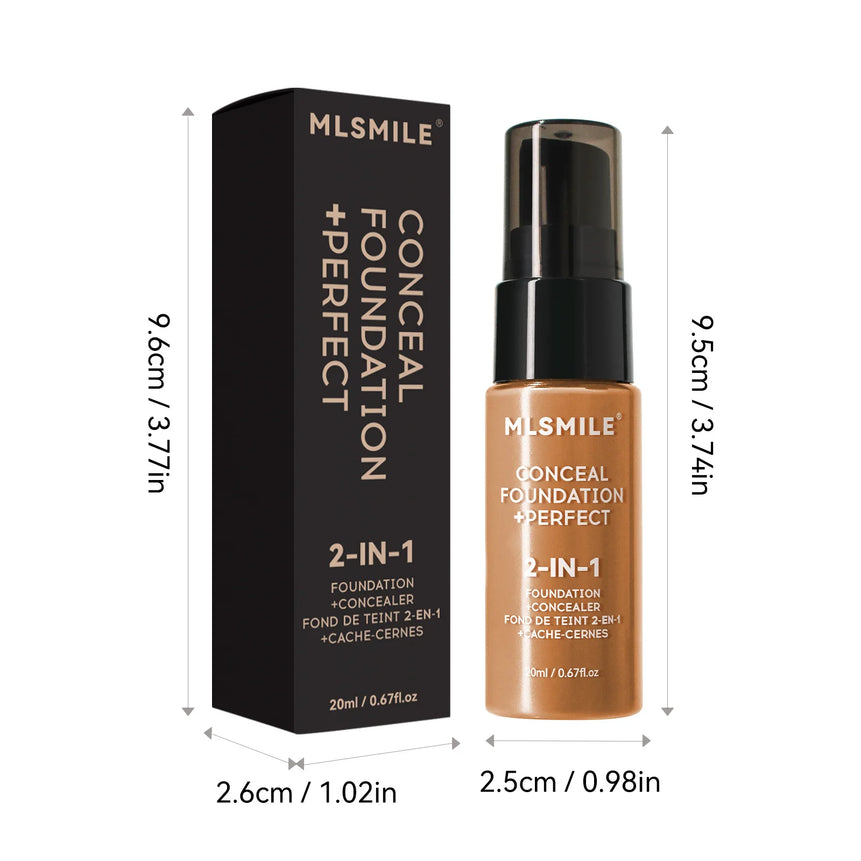 MLSMILE 6 color Liquid Foundation long-Lasting Waterproof, Moisturing Sweat resistant and easy to Oil-control